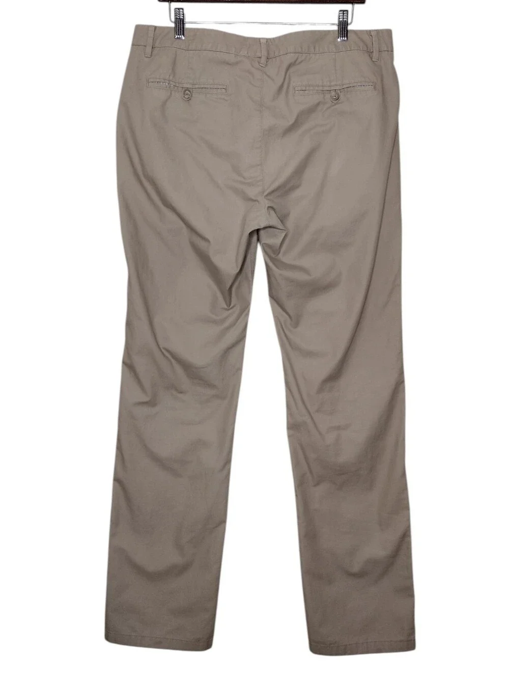 Bonobos Khaki Neutral Straight-Leg Slim Flat Front Chinos Sz 34/36